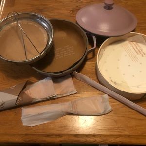 New & Never Used - The Always Pan in Lavender, Spruce Steamer and Two Spatulas.